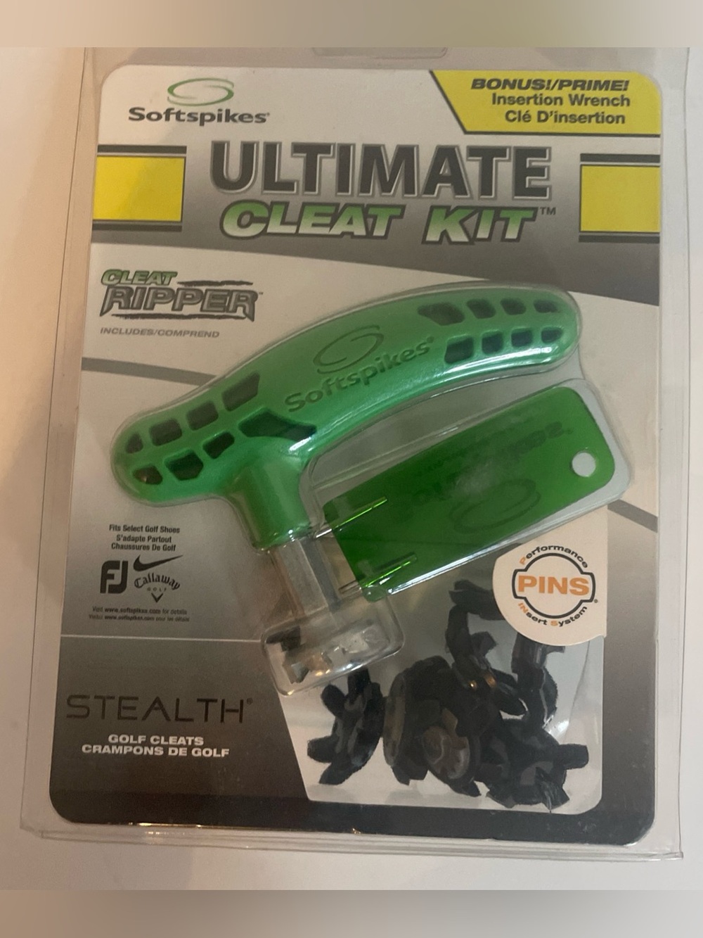 Softspikes Ultimate Cleat Kit w/9 Golf Stealth  Cleat Pins & Insertion Wrench